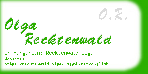 olga recktenwald business card